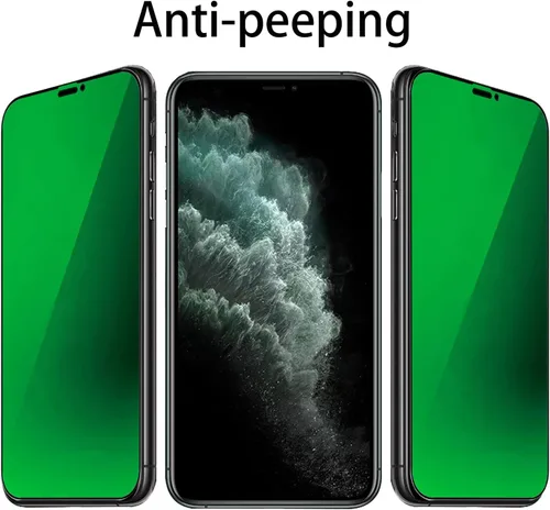 Vista 2 de Espejo de vidrio templado antiazul, protector de pantalla anti-espía, película antiespía para iPhone 11 Pro Max/iPhone XS Max, 6.5 pulgadas