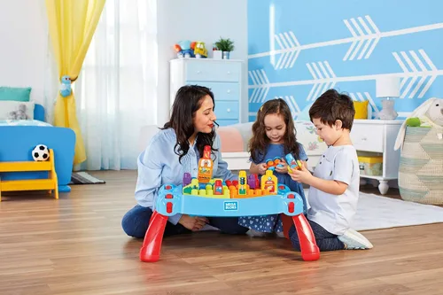 Vista 10 de Mega Bloks First Builders Build 'n Learn - Mesa con bloques de construcción grandes, juguetes de construcción para niños pequeños (30 piezas)