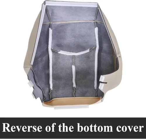 Vista 7 de NLQR Shale Light Neutral Tan #152 Juego de fundas de asiento de microfibra perforada para conductor y pasajero, compatible con Cadillac Escalade ESV