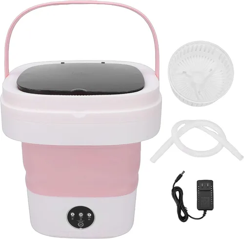 Vista 6 de HURRISE Mini máquina de lavandería, máquina de lavandería plegable de 14 litros con 3 modos de limpieza profunda, para ropa interior, calcetines