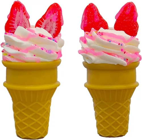 Vista 10 de 2 piezas de decoración de helado artificial simulado, exhibición de postres falsos, modelos de postres falsos, exhibición de alimentos