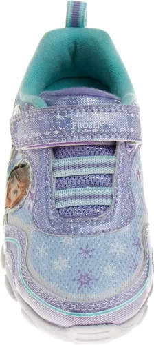 Vista 4 de Disney Zapatillas de deporte Frozen para niñas, sin cordones, con luz, para correr (bebéniña pequeña), Púrpura tornasol