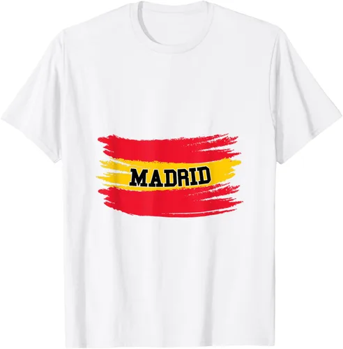 Vista 15 de Camiseta familiar de España Madrid con bandera española envejecida, Negro
