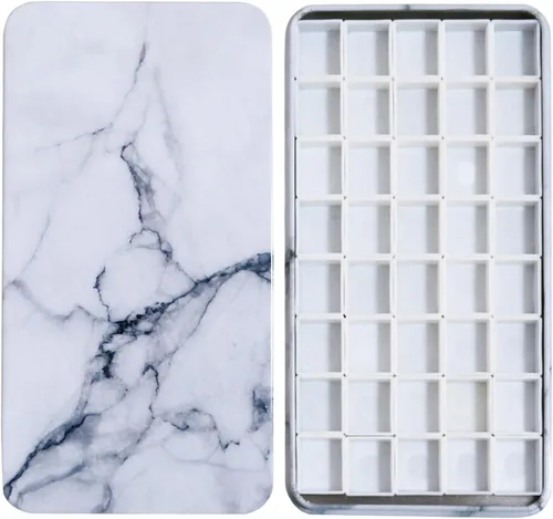 Vista 17 de FCLUB Paleta de latas de acuarela con 20 bandejas vacías completas con rayas magnéticas DIY tu kit de acuarela de viaje