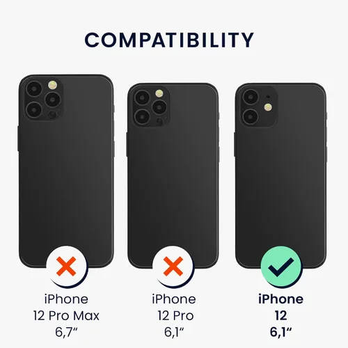 Vista 6 de kwmobile Funda compatible con Apple iPhone 12 - Funda delgada de silicona TPU - Acabado suave al tacto - Negro