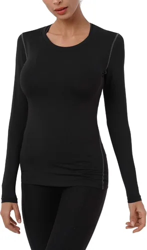 Vista 2 de NELEUS - Camisa deportiva de compresión atlética, de manga larga, para mujer, dry fit, paquete de 3