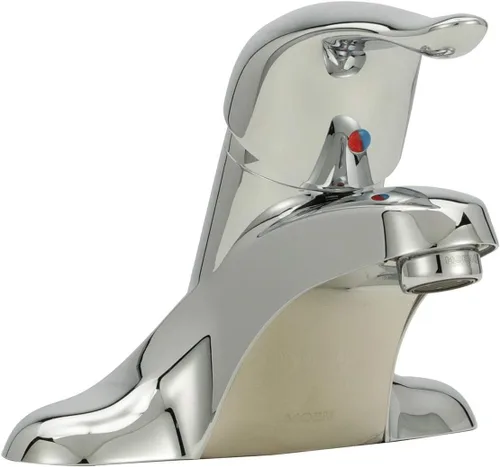 Vista 4 de Moen Chateau L4621 - Grifo de lavabo de baño cromado de arco bajo de un mango con montaje de drenaje, L4621