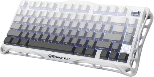 Vista 14 de GravaStar Mercury K1 75% Wireless Mechanical Gaming Keyboard, Aluminum Alloy, Gasket Compact Custom Keyboard Hot-Swap Socket, Linear Switches, RGB