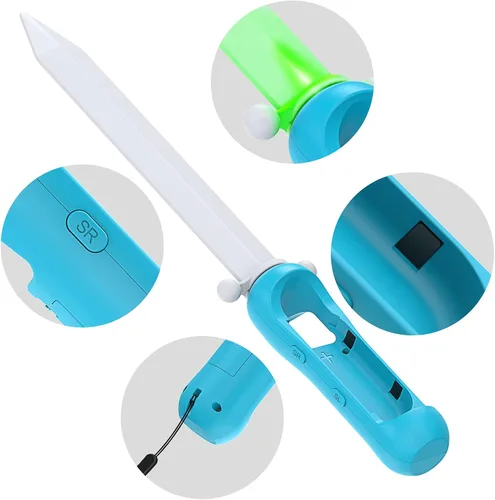 Vista 3 de FYOUNG Espada de juego LED para SwitchSwitch OLED Joy Cons, espada de agarre de mano para la leyenda de Zelda Espada Skyward HD 2021 Swith