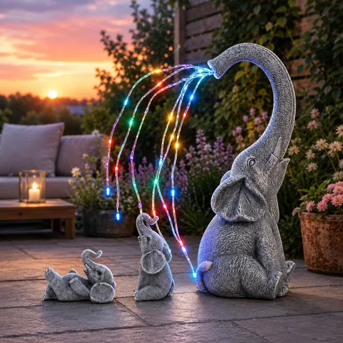 Vista 7 de Qeeman Estatua de jardín de oso solar: figura de resina resistente a la intemperie con linterna de brillo cálido, decoración al aire libre