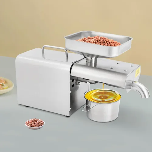 Vista 7 de Máquina automática de prensa de aceite eléctrica, extractor de prensa de aceite de 750 W, expulsor de aceite orgánico para maní, sésamo, coco, soja
