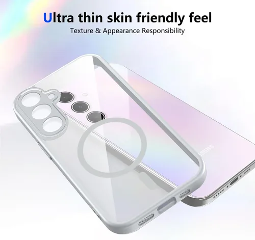 Vista 193 de Funda magnética transparente compatible con Xiaomi 17T, color negro 2 en 1 PC + TPU cubierta de teléfono a prueba de golpes, carcasa protectora