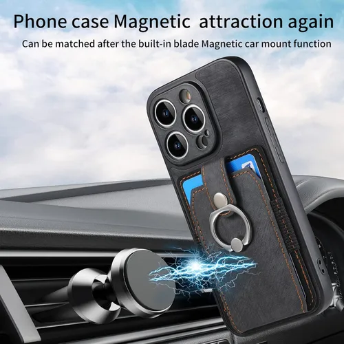 Vista 5 de Asuwish Funda de teléfono para iPhone 13 Pro Max 2021 de 6.7 pulgadas con protector de pantalla de vidrio templado y soporte de tarjeta de anillo