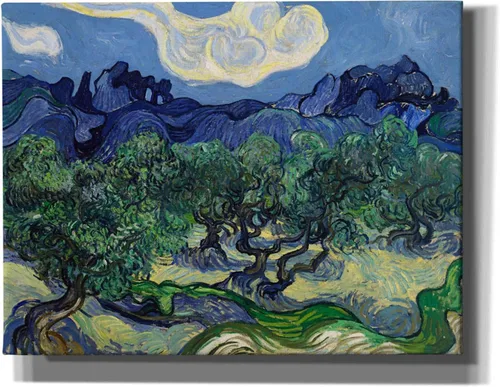 Vista 12 de Epic Graffiti Lienzo decorativo para pared con texto en inglés "The Olive Trees" de Vincent Van Gogh, 16 x 12 pulgadas