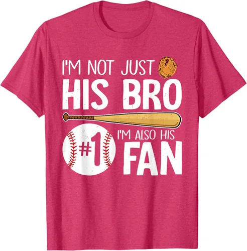 Vista 36 de Camiseta Baseball Brother I'm Not Just His Bro I'm His Number One Fan, Negro