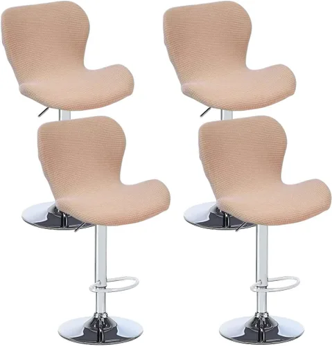Vista 18 de Juego de 2 fundas para sillas de bar de altura de mostrador, fundas elásticas para taburetes de bar giratorios de jacquard, fundas protectoras