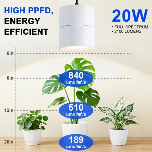 Vista 3 de Luz colgante de crecimiento de plantas de interior, luz colgante de plantas de espectro completo, ángulo ajustable, adecuada para iluminación