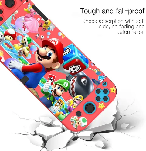 Vista 3 de PERFECTSIGHT Designed for Nintendo Switch OLED Protective Case, Switch OLED Joycon TPU Dockblae Cases for Girls Boys Kids Cute Kawaii Shell for