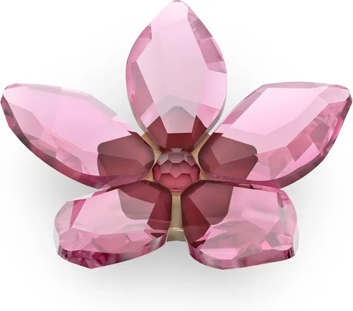 Vista 17 de Swarovski Garden Tales - Imán de flor de cerezo, pequeño, cristales de Swarovski rosa y metal con acabado en tono dorado, parte de la colección