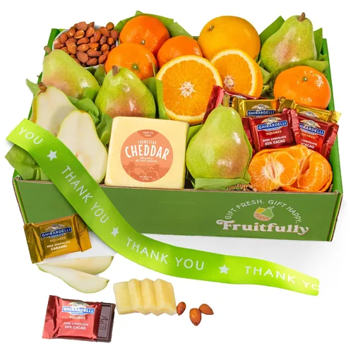 Vista 4 de A Gift Inside Caja de regalo gourmet y frutas favoritas de la cosecha de feliz cumpleaños