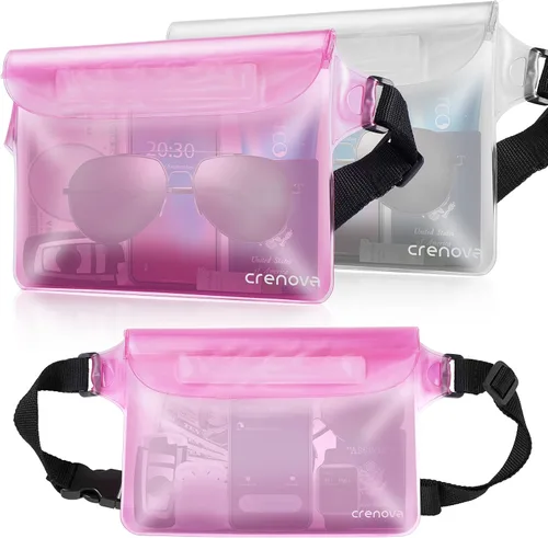 Vista 12 de Bolsa impermeable para playa, bolsa impermeable para teléfono y pasaporte, riñoneras para mujeres, bolsas secas flotantes para cruceros, viajes
