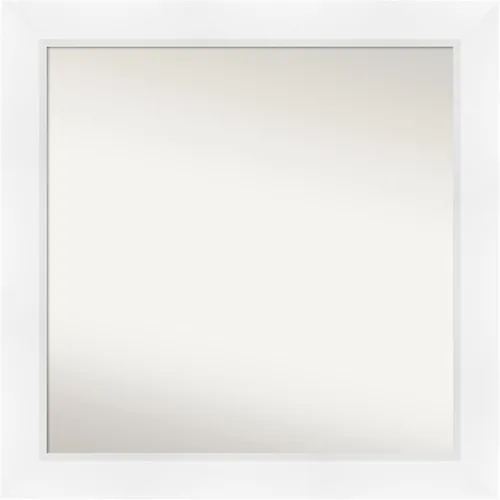 Vista 70 de Amanti Art Espejo de baño plateado para sobre el fregadero, espejo cuadrado de níquel cepillado de 30 x 30 pulgadas, marco moderno grande, se cuelga