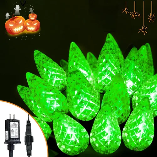 Vista 11 de Guirnalda de 240 luces LED C6 de 78 pies, luces de Navidad súper largas para exteriores e interiores con 13 modos y temporizador, luz parpadeante