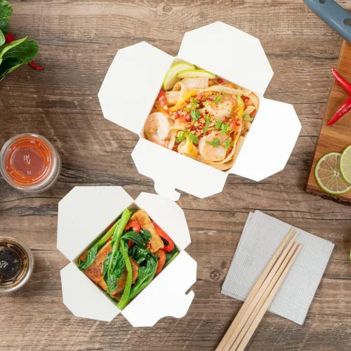 Vista 11 de Restaurantware Cajas para llevar comida china: 25 paquetes de 16 onzas, recipientes desechables para llevar, resistentes a la grasa, recipientes