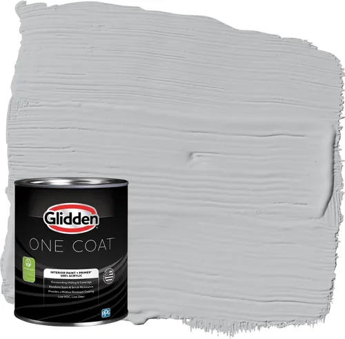 Vista 44 de Glidden Pintura Interior + Imprimación: Gris/Plata Antigua, Una Capa, Satinado, 1 Galón