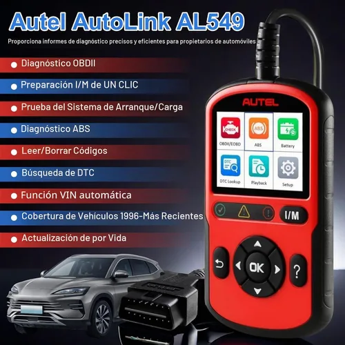 Vista 2 de Autel AL549 OBD2 lector de código del escáner con diagnóstico del ABS y prueba de la batería Enhanced Check & Reset Engine Fault Code, Live Data