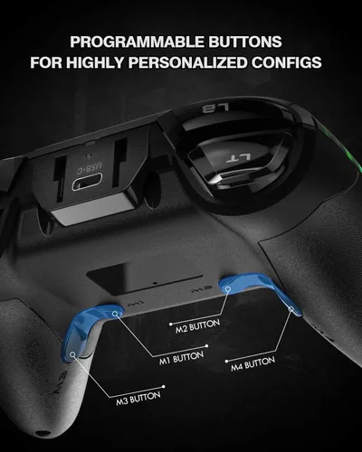 Vista 6 de EasySMX Controlador inalámbrico de PC, controlador de juegos para computadora, laptop, PS3, Android TV BOX, Nintendo Switch y Tesla con turbo, doble