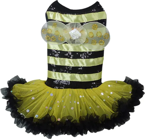 Vista 4 de Vestido de disfraz de abejorro para perros, talla XS
