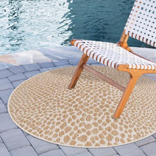 Vista 58 de Unique Loom Outdoor Collection Alfombra de área - Ciudad del Cabo (2' 2' x 3' 1' Rectángulo, Azul/Oliva)
