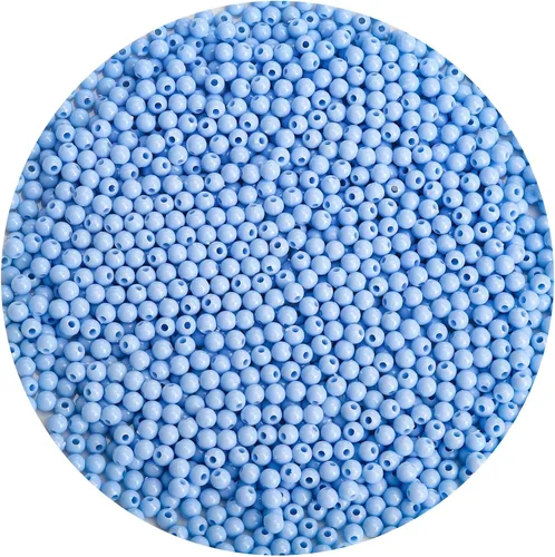 Vista 78 de BONNY BOXX 2000 piezas 4 mm cuentas redondas de acrílico de zafiro suave, bolas de plástico de chicle de burbujas, cuentas gruesas de bolas