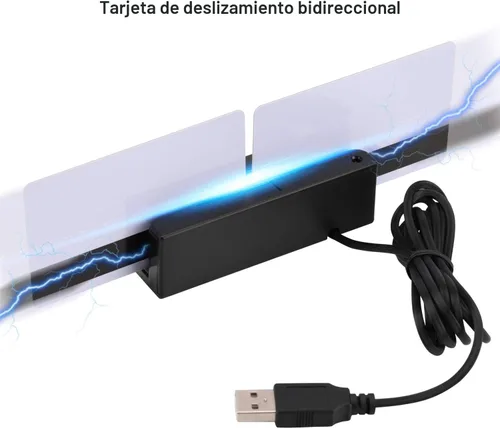Vista 3 de MSR90 USB lector de tarjeta de crédito magnética 3 pistas Lector de mini tarjeta inteligente MSR605 MSR606 Deftun