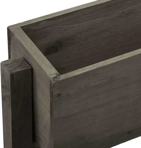 Vista 4 de Maceta plegable para jardín, color gris, de 23.6 x 5.5 x 29.5 pulgadas, madera maciza de madera maciza, cama de jardín elevada, macetas al aire