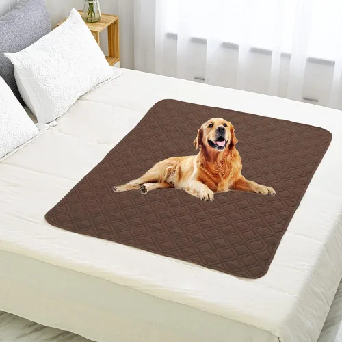 Vista 6 de Ameritex Manta Impermeable Reversible Cubierta para Cama de Perro Manta para Mascotas para Muebles Cama Sofá Sillón Chocolate