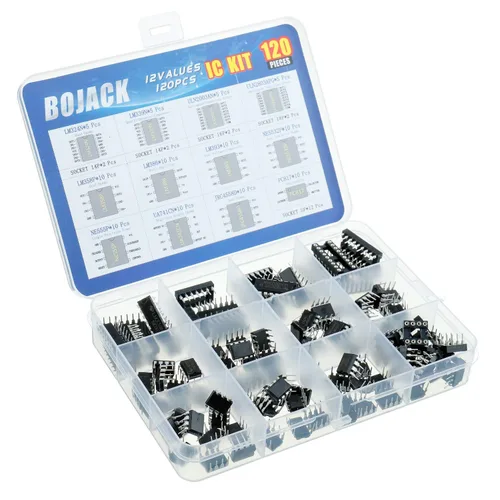 Vista 2 de BOJACK 12 valores 120 unids Opamp temporizador Darlington Fotacoplador LM324 LM339 ULN2003AN ULN2803APG LM358P LM386 LM393 NE5532P NE555P UA741CN