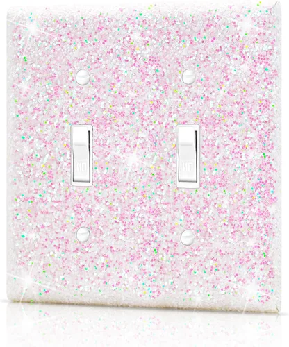 Vista 14 de Dengduoduo Placas de pared, cubierta decorativa para interruptor de luz, cubiertas decorativas de tomacorrientes, diamantes de imitación plateados