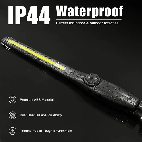 Vista 5 de Luz de trabajo LED, 2200 mAh, recargable, 600 lúmenes, luz de trabajo COB, lámpara de inspección de problemas portátil con gancho de base magnética