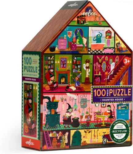 Vista 16 de eeBoo Rompecabezas de 100 piezas para niños – Explorers School of Magic Rompecabezas infantil con temática de mago, piezas grandes para manos