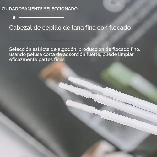 Vista 4 de i-Laesh 200 microcepillos – Microswabs de precisión para extensiones de pestañas, aplicadores de rímel de pestañas – Ideal para ojos, dentales