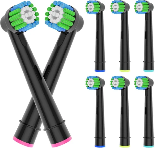 Vista 9 de 8 cabezales de repuesto compatibles con cepillo de dientes eléctrico Oral B, 4 piezas de limpieza de precisión y 4 cabezales de cepillo de limpieza