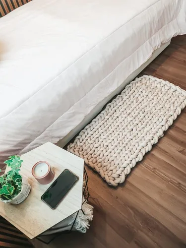 Vista 6 de Hilo para tejer con los brazos para hilo grueso, ganchillo tubular gigante para hacer mantas DIY, tejido a mano con nudos trenzados, manta lavable