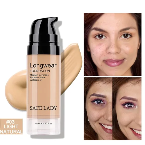 Vista 3 de SACE LADY Juego de maquillaje facial de 2 piezas, base y polvo prensado