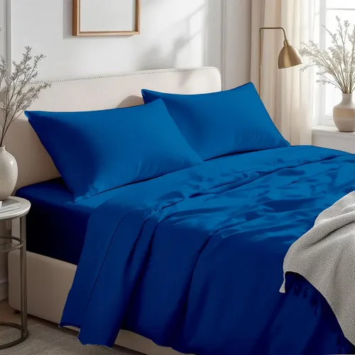 Vista 13 de Bluemoon Homes Sábanas de Algodón Egipcio de 800 Hilos Tamaño Twin Paquete de 2 - Juego de Sábanas de 4 Piezas Elástico Completo Sábana Ajustable