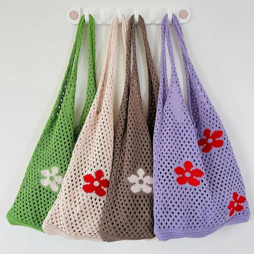 Vista 4 de Bolsa de ganchillo Fairycore Hobo Bag para mujer, diseño de hadas, estilo grunge, estética, accesorios de hada grunge