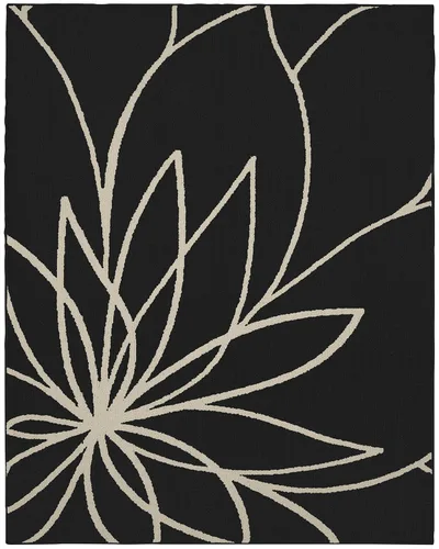 Vista 10 de Garland Rug Grand Floral, 2 x 5 pies, negro/marfil