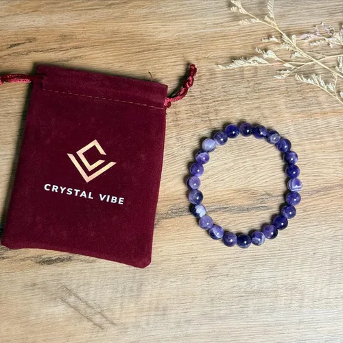 Vista 136 de Crystal Vibe Pulseras de cuentas de 0.315 in para mujeres y hombres, pulseras de cristal con piedras preciosas naturales, tamaño elástico ajustable