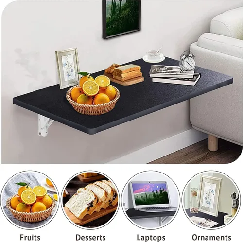 Vista 5 de Mesa plegable para montar en la pared, mesa plegable para montar en la pared, mesa plegable para espacios pequeños, mesa de montaje en pared